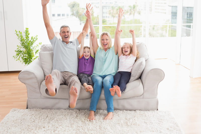 Family Excited Couch