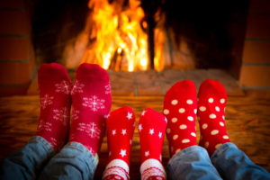 Family Socks Fireplace